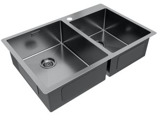 Мойка кухонная Paulmark Kroner PM237851-GM воронёная сталь